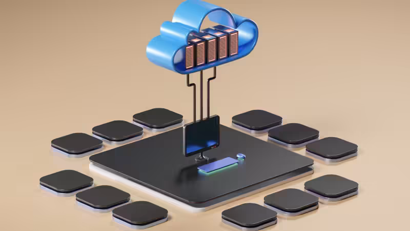 Illustration of cloud infrastructure and DevOps tools