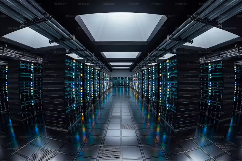 Cloud infrastructure concept with servers and networking